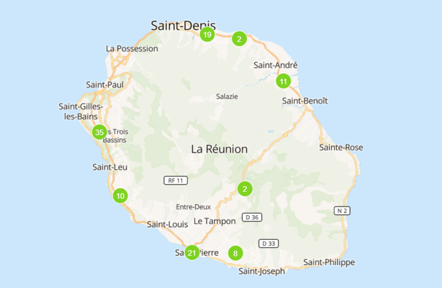 Stations de recharge voitures électriques à la Réunion